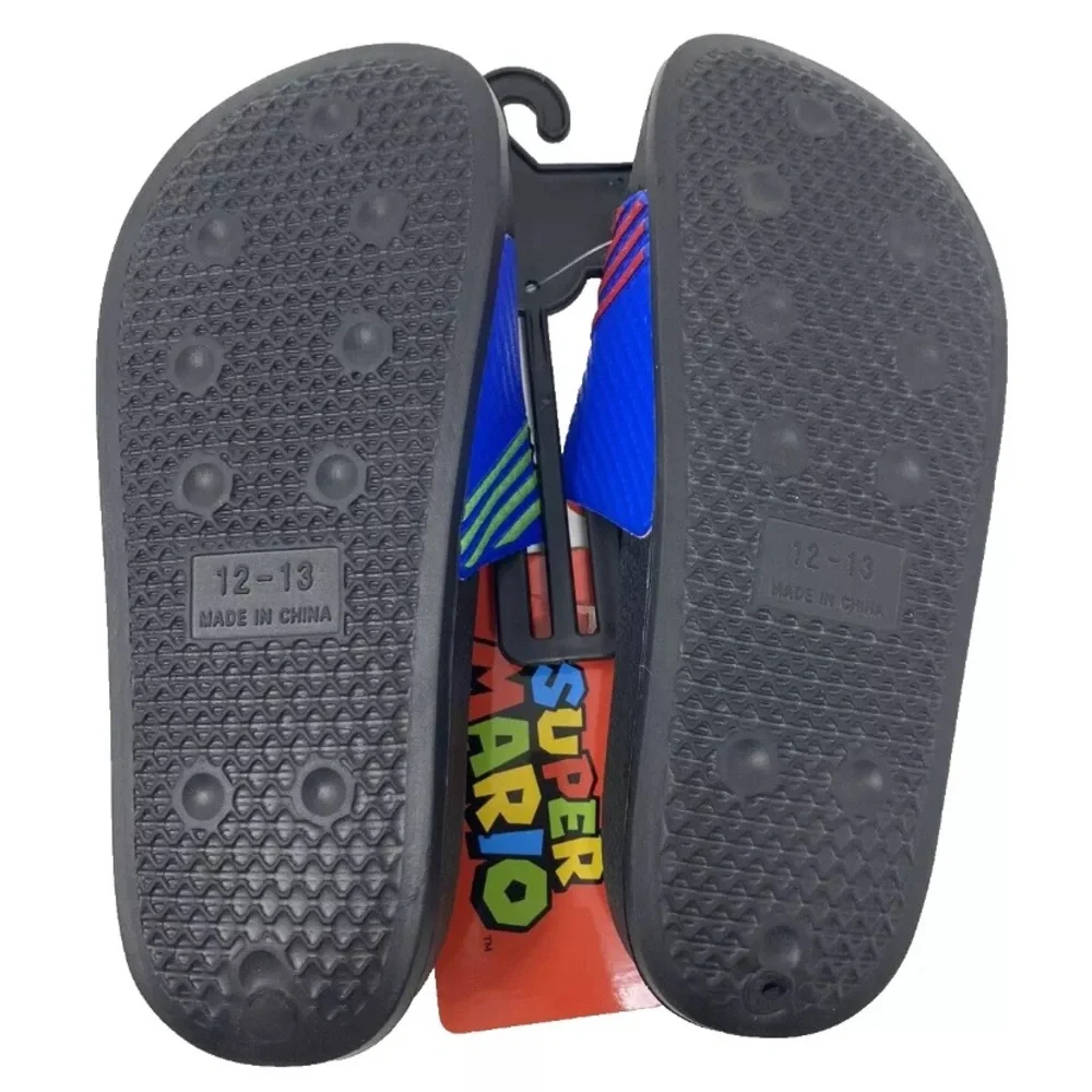 Super Mario Nintendo Sandals, Mario & Luigi Mismatch Slide Sandal, Boys S 12/13
